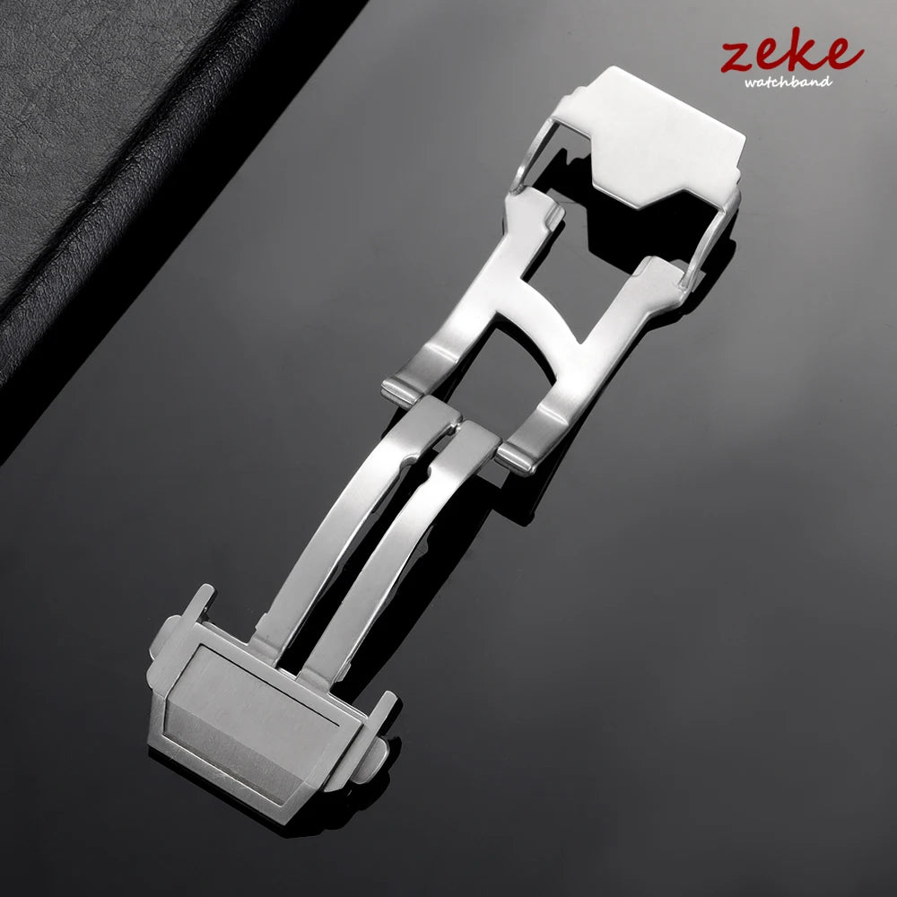 Hebilla de reloj desplegable sólida para Hublot, 20 mm 22 mm, plata, doble pulsador, cierre de seguridad mate, correas de acero inoxidable, accesorios de cierre