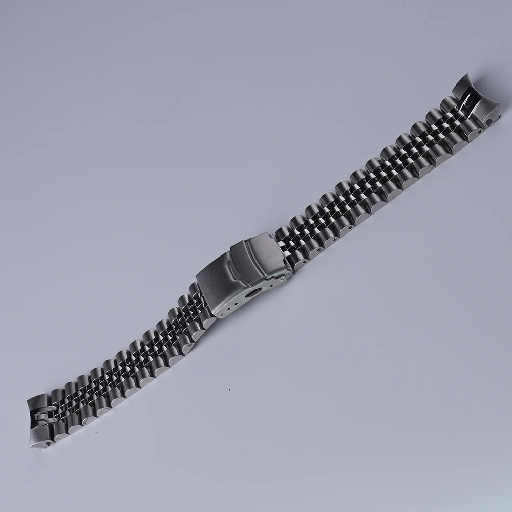 Rolamy-Cinturino per orologio in acciaio inossidabile massiccio SION L, estremità curva, design Jubilee, modelli SeATM Alpinist eventuali B115 117 121 SARB013 e 17, 20mm