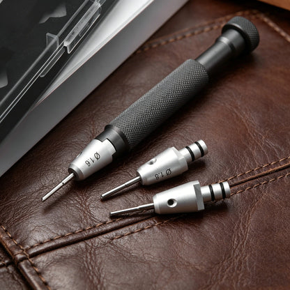 BUSLUO Stahlschraubendreher 1,2/1,4/1,8 mm für Uhrenreparaturen, tragbare Werkzeuge zum Entfernen von Uhrenarmbändern mit Mini-Verbindungsstiften für Uhrmacher