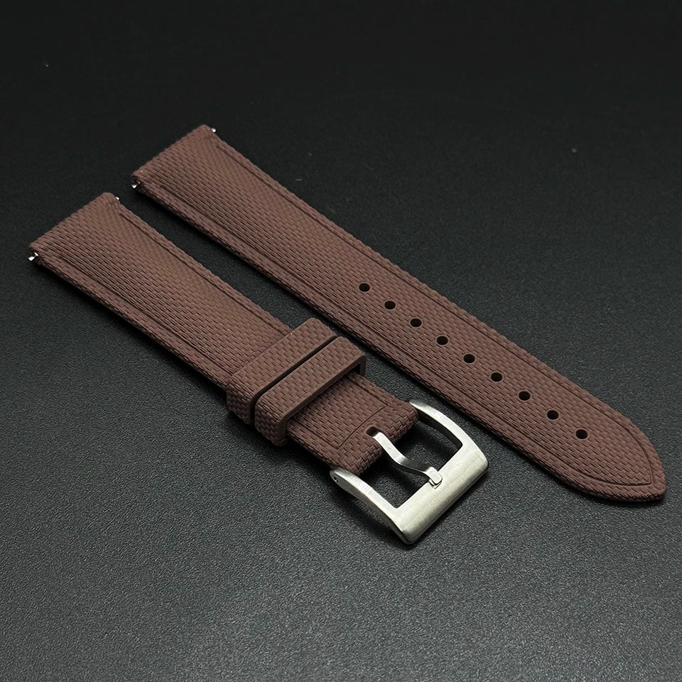 18/19/20/21/22mm Premium Grade FKM Woven Pattern Watch Strap Quick Release Men Women Universal Band Fluororubber Dive Bracelet