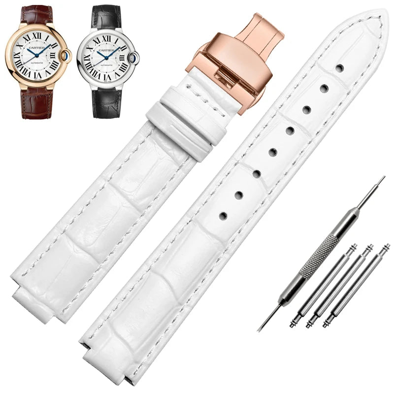 Bracelet de montre en cuir véritable pour ceinture à bouche convexe, 14x8mm, 16x8mm, 18x11mm, 20mm, accessoires de montre