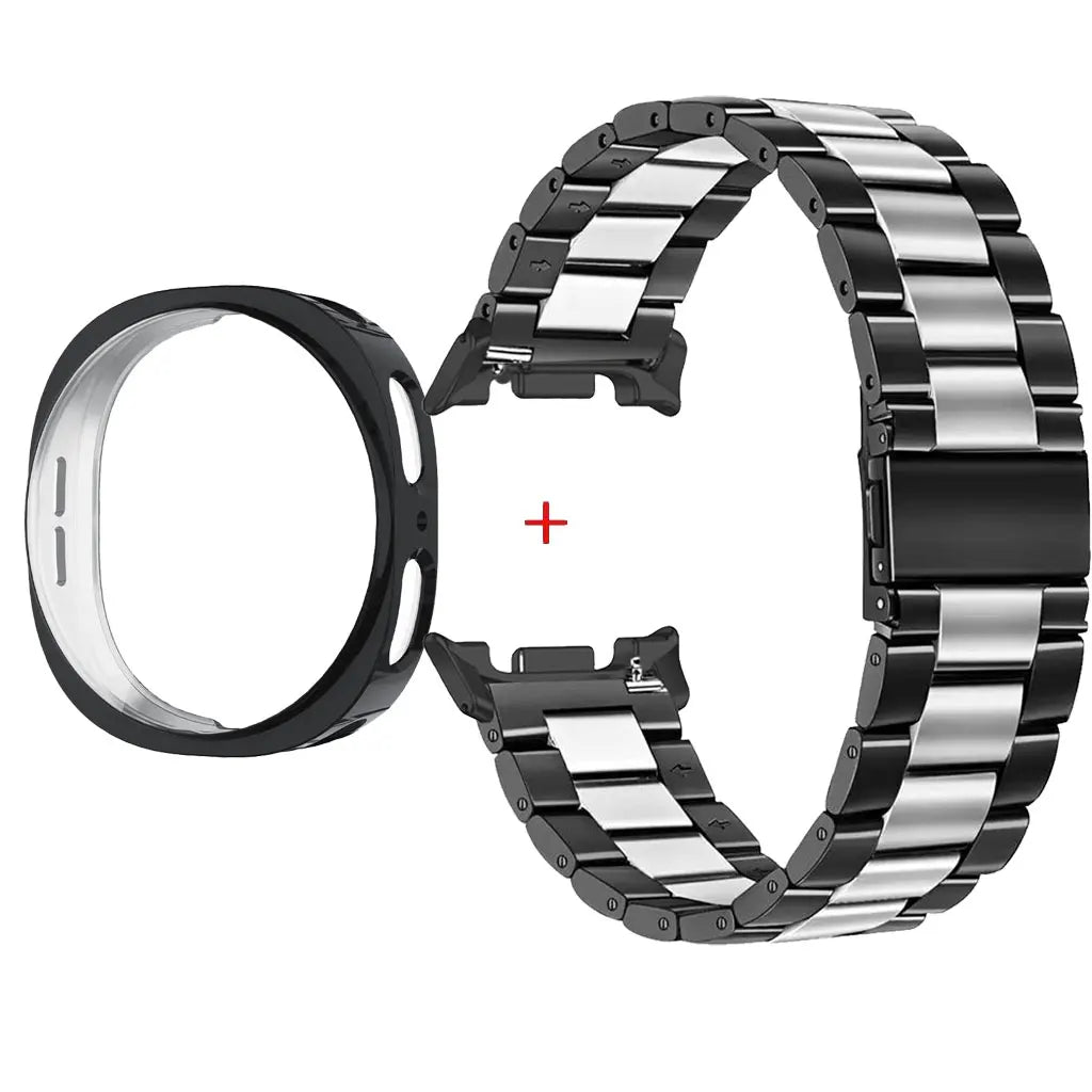 Stainless Steel Watch Band + Case for Samsung Galaxy Watch 8 40mm 44mm, Full Cover Metal Strap