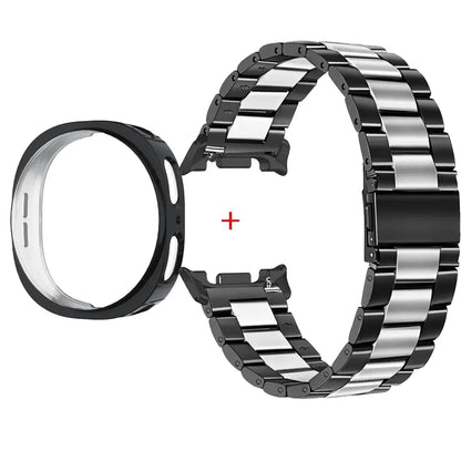 Stainless Steel Watch Band + Case for Samsung Galaxy Watch 8 40mm 44mm, Full Cover Metal Strap