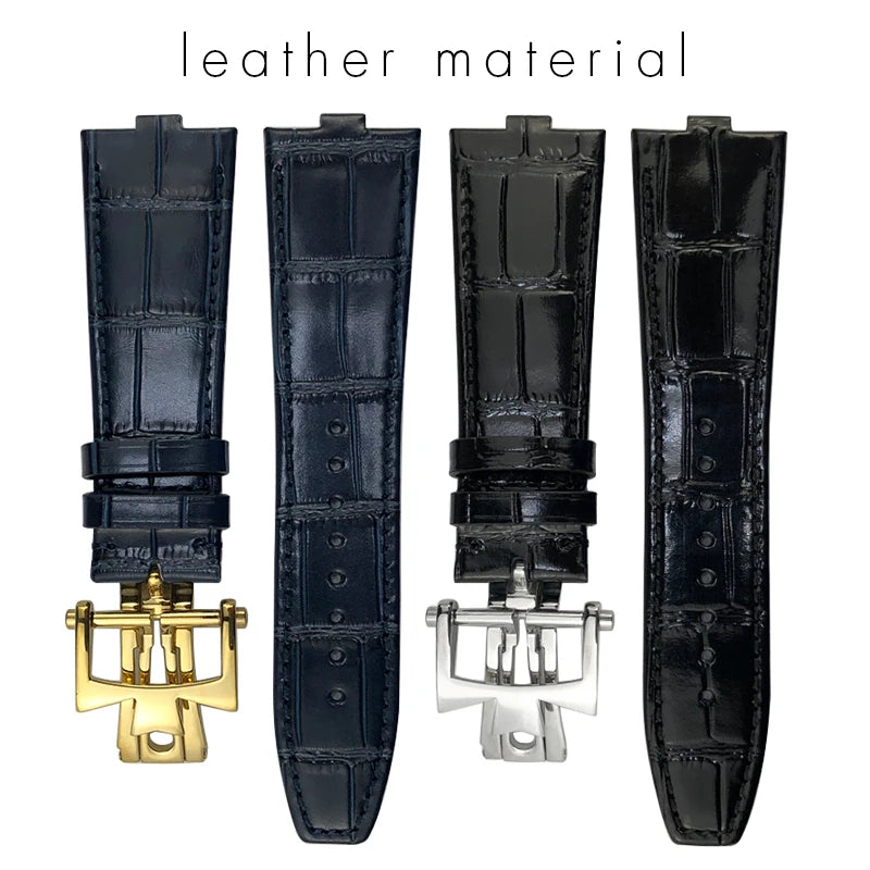 Bracelet de montre en cuir à démontage rapide 24x7mm pour Vacheron Constantin Overseas 4300V 4500V 5500V, bracelet de montre étanche noir et marron