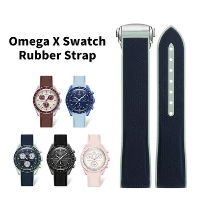 Cinturino curvo da 20 mm per Omega X Swatch Joint MoonSwatch, cinturino in silicone sportivo con fibbia deployante per Seamaster 300