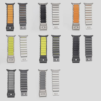 Luxury Titanium Magnetic Bracelet for Samsung Galaxy Watch Ultra 47mm, Silicone Strap for Galaxy Watch 8 40 44 Classic 46