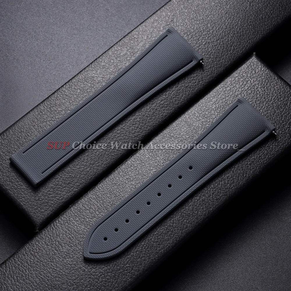 Bracelet universel à dégagement rapide 20mm 21mm 22mm, bracelet de montre étanche en caoutchouc FKM pour Omega, Rolex, Seiko