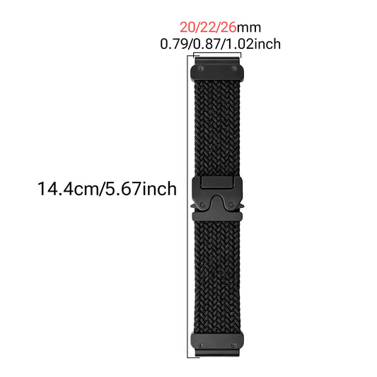 Elastisches Nylon-Uhrenarmband QuickFit 20/22/26 mm für Garmin Fenix 8/7/6/5 Forerunner 965/955/945 Instinct Tactix, elastisches Uhrenarmband