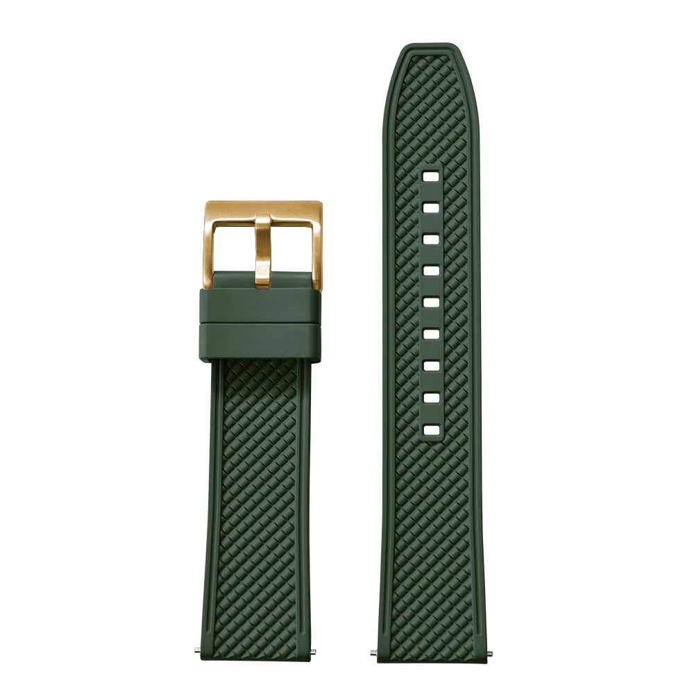 18mm 20mm 22mm 24mm haute qualité forme de balle FKM bracelet de montre en caoutchouc à dégagement rapide bracelet de plongée souple étanche pour HAISCH