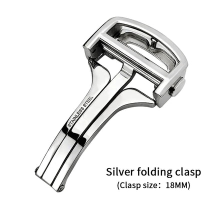 Boucle de bracelet de montre pliable à double pression de haute qualité 14 mm 16 mm 18 mm pour bracelet de montre Cartier Ballon Bleu Santos