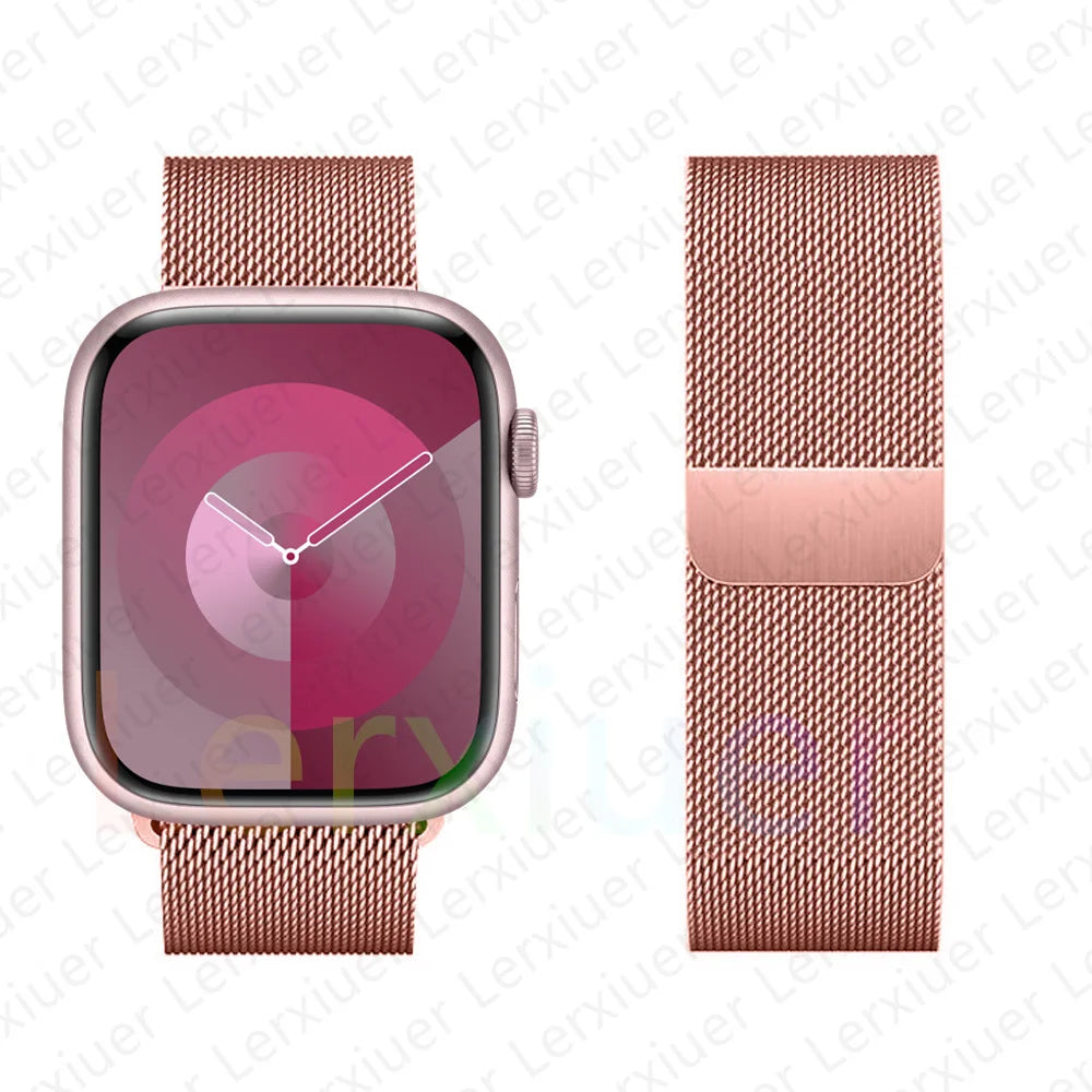 Milanese Loop for Apple Watch Band 46mm 44mm 45mm 40mm 42mm 41mm 38mm 49mm iWatch Bracelet Series 10 Ultra 2 9 8 SE 7 6 5 Bands