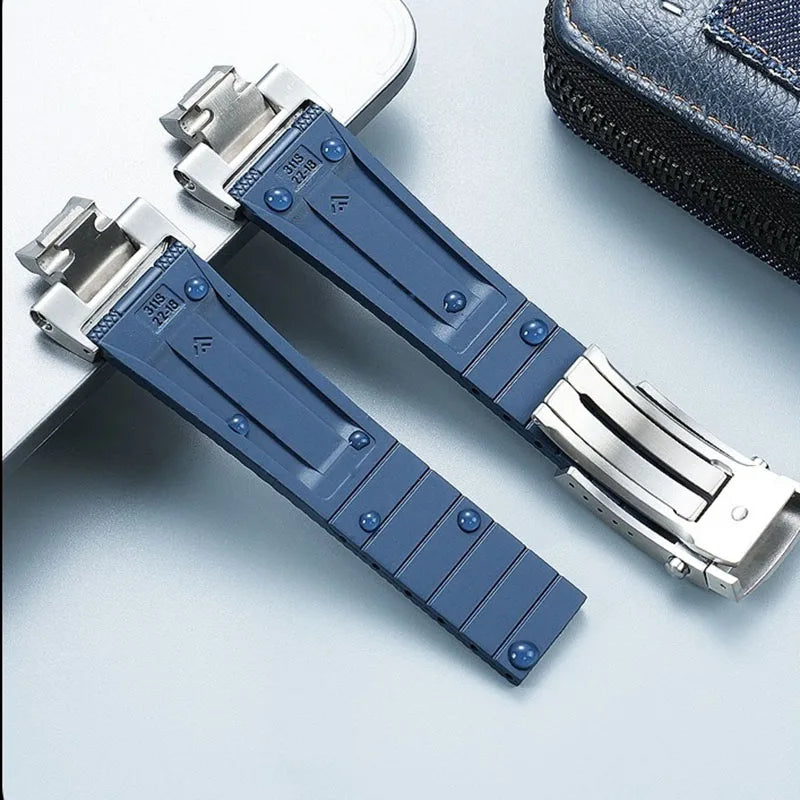 FKM rubber strap for Casio Steel Heart 4th generation 5657 GST-B400, men's quick-release modified fluororubber strap