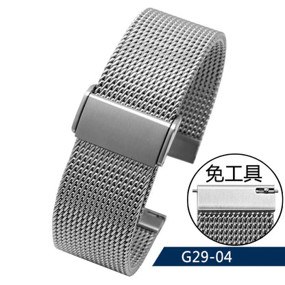Cinturino in maglia d'acciaio shark diver, 20/22/24 mm, per orologio milanese, Bracciale in tessuto, chiusura doppia, per Breitling Omega