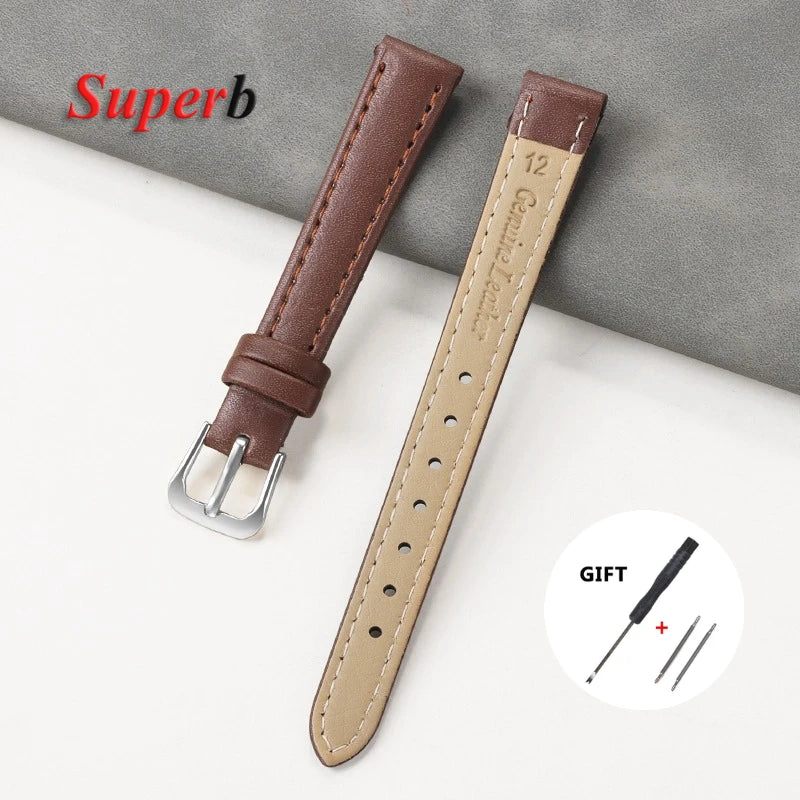 8mm 10mm 12mm 14mm 16mm 18mm 20mm 22mm PU Leather Watch Strap for Men Women Soft Leather Band Universal Sport Bracelet
