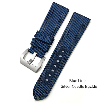 Cinturino per orologio in nylon per Panerai PAM00985 SUBMERSIBLE LUMINOR, in tela, nero, blu, verde, alta qualità, 24 mm, 26 mm, nuovo