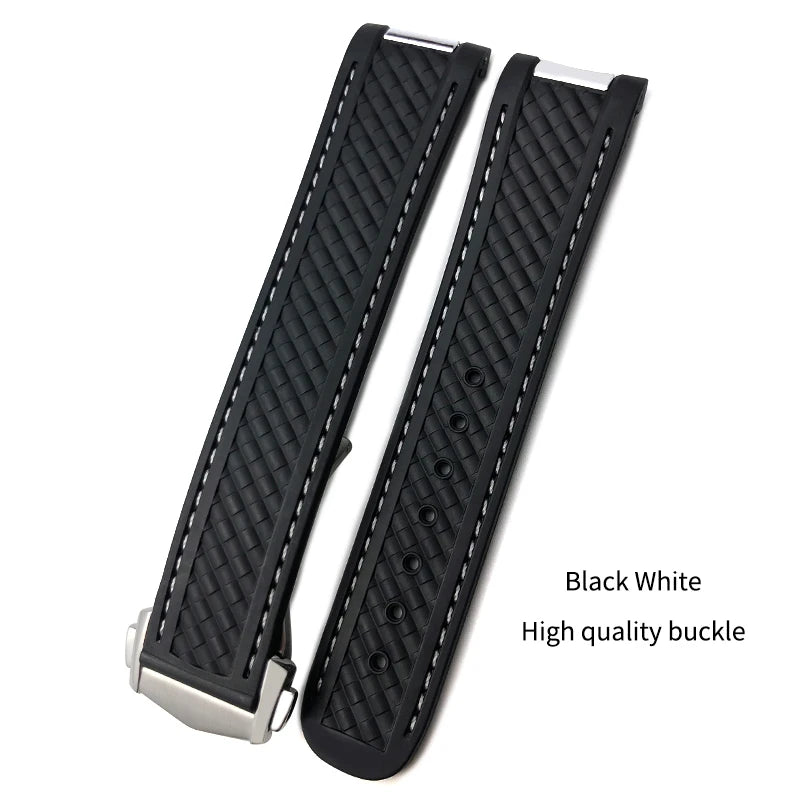 Bracelet de montre en caoutchouc de Silicone, 19mm 20mm, pour Omega Seamaster AQUA TERRA AT150 Ultra léger 8900, boucle de déploiement Premium