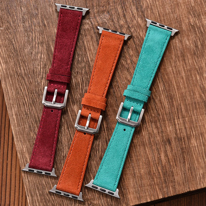 Suede Leather Bracelet for Apple Watch Band 44mm 40mm 38mm 45mm 41mm Vintage Leather Strap iWatch Series 6 SE 7 8 9 10 Ultra2 49