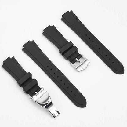 Per Tudor Pelagos tomahawk 25500 25600 91210N cinturino convesso in gomma silicone cinturino nero per uomo 22*12mm fibbia déployante