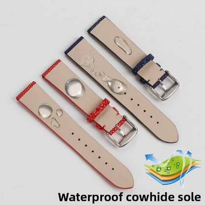 Bracelet de montre en peau de poisson perle pour Huawei TISSOT Omega Mido Tudor bracelet de montre en cuir Manta Ray pour hommes et femmes 20mm 22mm