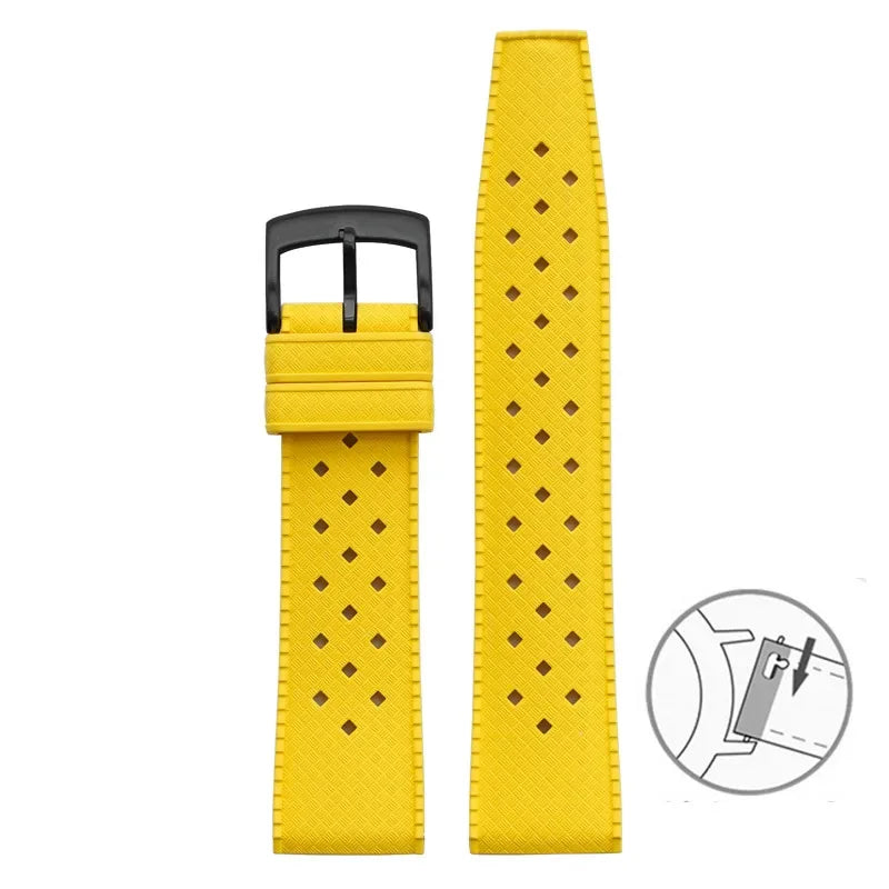 Bracelet de montre en caoutchouc fluoré, 20mm 22mm, libération rapide, Sport, étanche, FKM, pour hommes et femmes, bracelet de remplacement pour Seiko pour Citizen