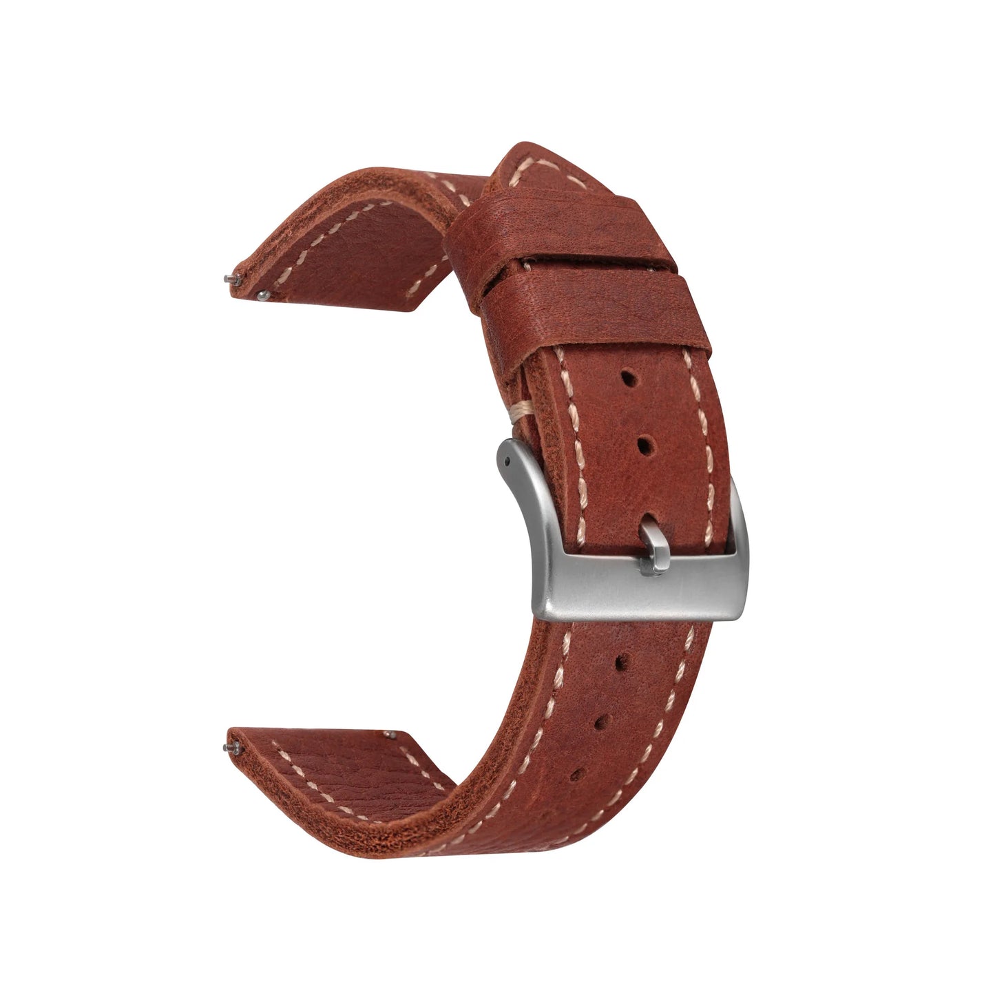 Bracelet en cuir rétro classique de 20 mm, 22 mm, 24 mm avec design à dégagement rapide et boucle en acier inoxydable, adapté à un usage professionnel et décontracté.