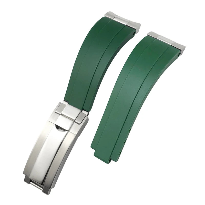 Correa de reloj de caucho para Rolex DayRequiSubmariner, correa de silicona estilo Oysterflex, cierre desplegable, 20 mm, 21 mm, 19 mm, 18 mm