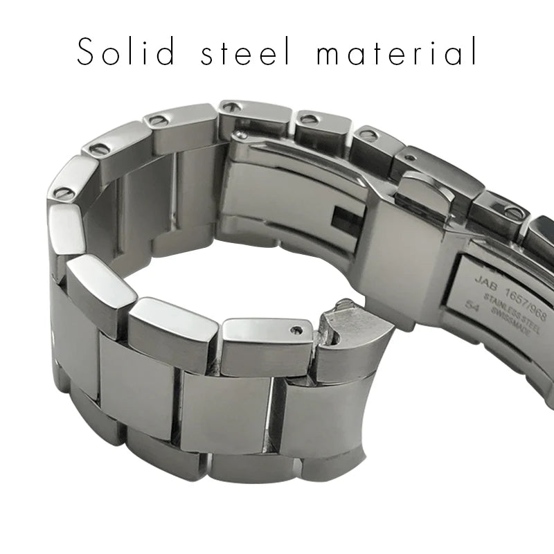 Bracelet de montre en acier inoxydable de haute qualité, extrémités courbées, 19 mm, 20 mm, 21 mm, compatible avec Omega Seamaster Aqua Terra AT150, bracelet de montre étanche.
