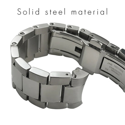 Bracelet de montre en acier inoxydable de haute qualité, extrémités courbées, 19 mm, 20 mm, 21 mm, compatible avec Omega Seamaster Aqua Terra AT150, bracelet de montre étanche.