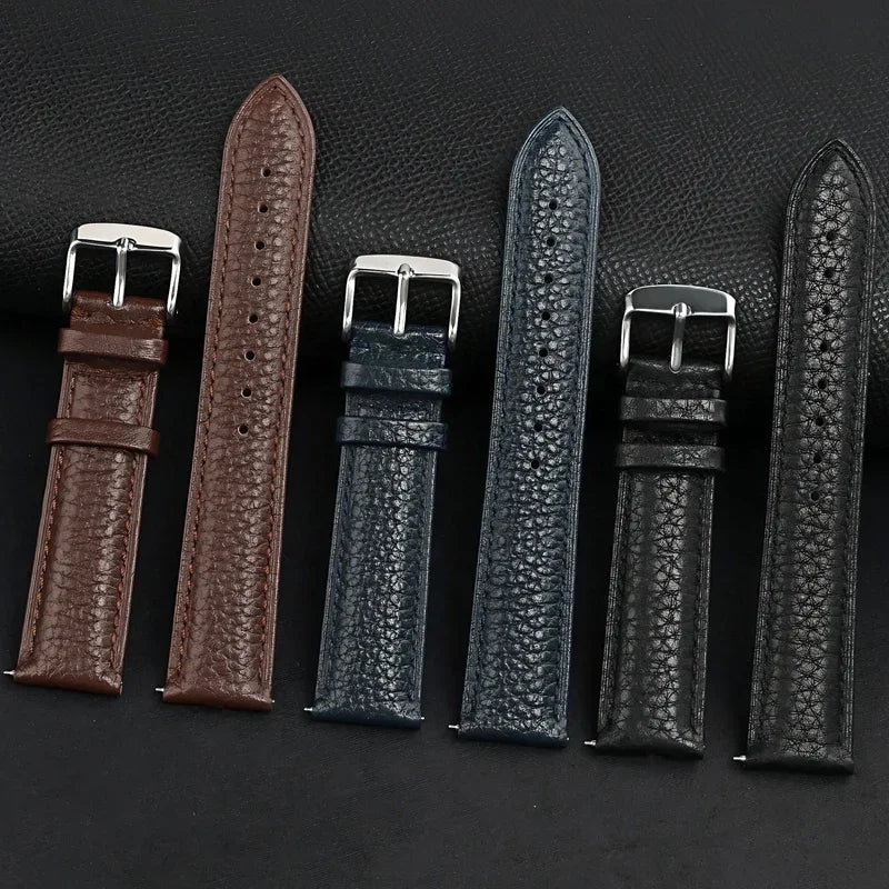 Bracelet universel en cuir véritable à dégagement rapide, 12 13 14 15 16 17 18 19 20 21 22 23 24mm, pour femmes et hommes d'affaires