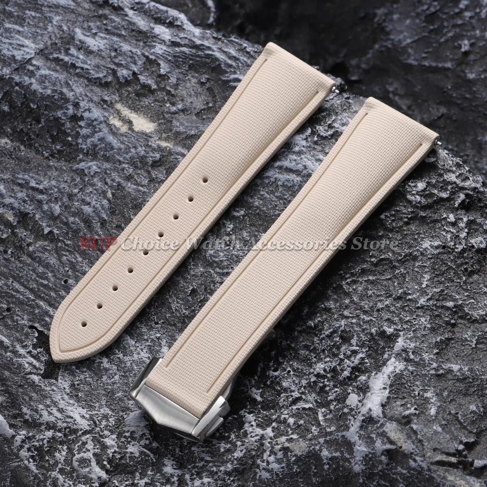 Bracelet universel à dégagement rapide 20mm 21mm 22mm, bracelet de montre étanche en caoutchouc FKM pour Omega, Rolex, Seiko
