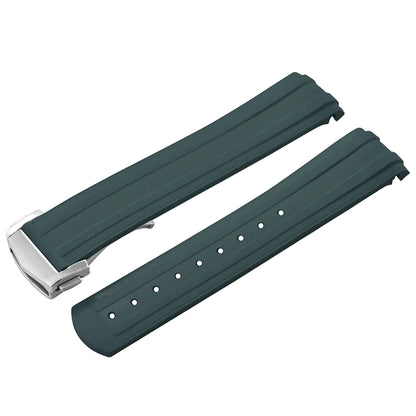 OZE Premium Rubber Fast Watch Strap - Curved End - Deployment Clasp