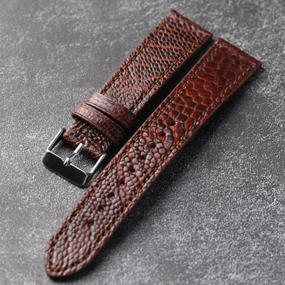 Handmade genuine high quality ostrich foot leather 18 19 20 21 22MM brown green genuine leather Vintage Strap for men Vintage