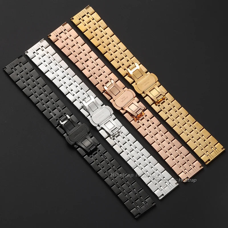 Cinturino per orologio con estremità curva, 14 16 18 19 20 21 22mm, in acciaio inossidabile, in metallo, accessori universali per cinturini di orologi