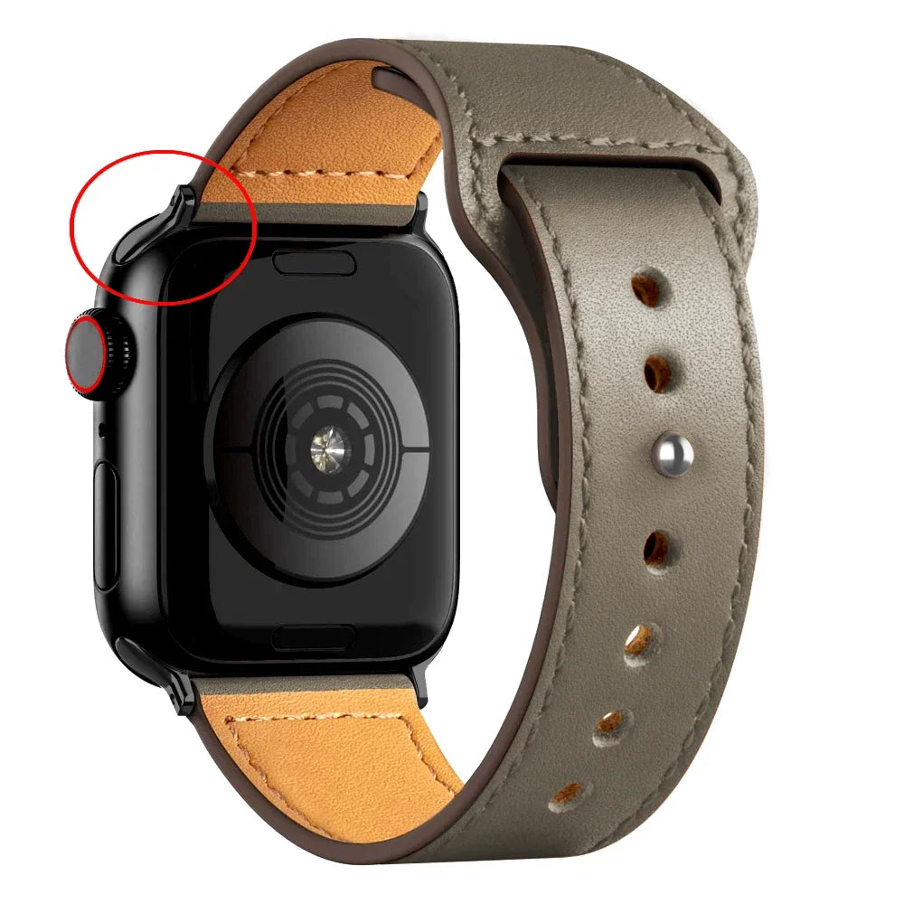 Cinturino in pelle per Apple Watch, Ultra 3, 49mm, 46mm/42mm, 41mm/45mm, 44mm, 40mm, iWatch serie 11 10 9 8 7 4 5 6 se