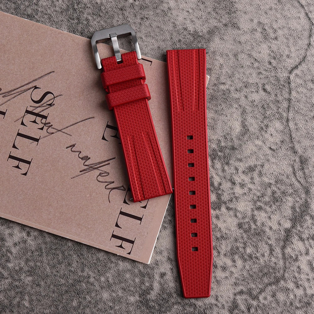 New Design Busluo Fkm Rubber Strap 20mm 22mm Fluoro Rubber Watch Band for Traditional Diving Watch Accessories