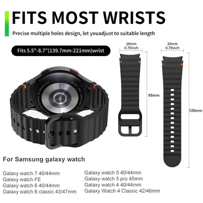 Bracelet de sport en silicone pour Samsung Galaxy Watch, Correa Watch6 Classic, Bracelet, 7, 6, 5, 4, FE, 44mm, 40mm, Pro 45mm, 43mm, 47mm, Original