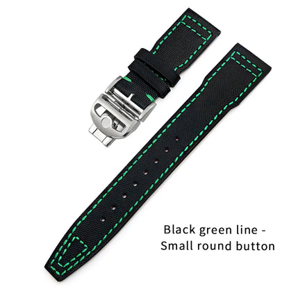 Bracelet de montre en cuir de Nylon 20mm 21mm 22mm pour montres IWC Big Pilot PORTOFINO IW3777 bracelet de montre en cuir de vache bleu vert noir rouge