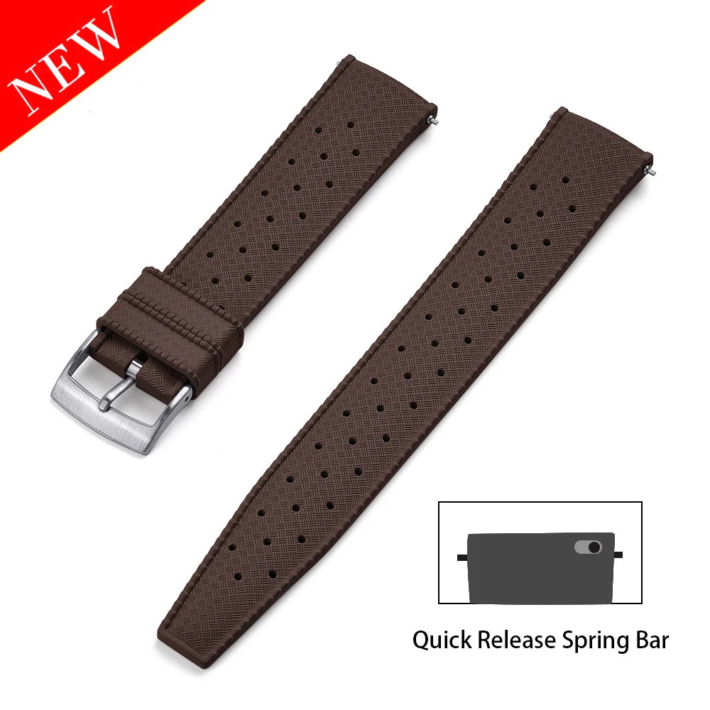 Premium FKM Rubber Watch Band Quick Release 18mm 20mm 22mm 24mm Rubber Watch Strap Smart Watch Bracelet