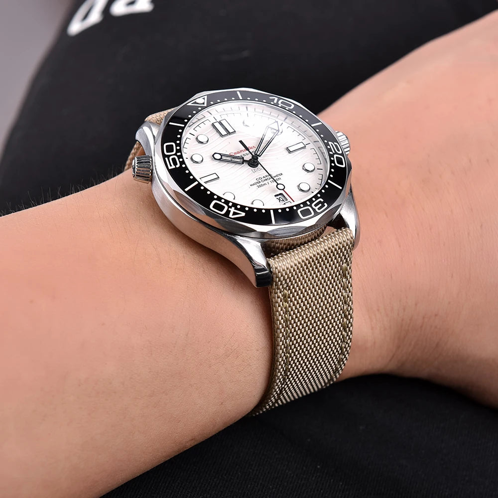 Leather and Nylon Watch Strap for Men and Women, 18mm 20mm 22mm, Quick Release, Universal, Suitable for Traditional Smartwatches