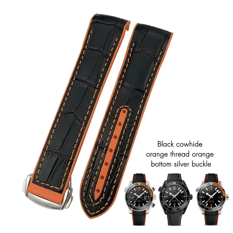Cinturino per orologio in gomma silicone e nylon, 19mm 20mm 21mm 22mm, adatto per Longines HUAWEI GT2 Samsung MIDO Seiko SKX, cinturino per orologio sportivo