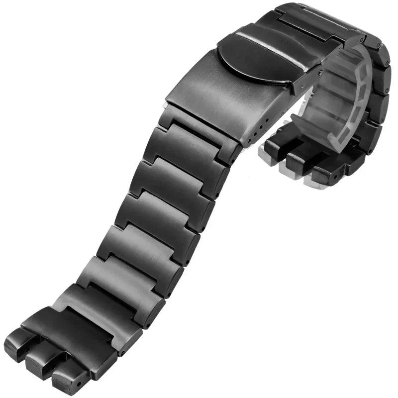 Bracelet de montre en acier inoxydable, solide, 23mm, argent noir, pour Swatch hommes, Irony, grande taille, boucle pliante, accessoires