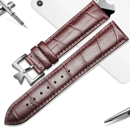 Cinturino universale in pelle da uomo, cinturino con motivo coccodrillo, primo strato, VachAndervc Constantin Heritage, 19mm, 21mm