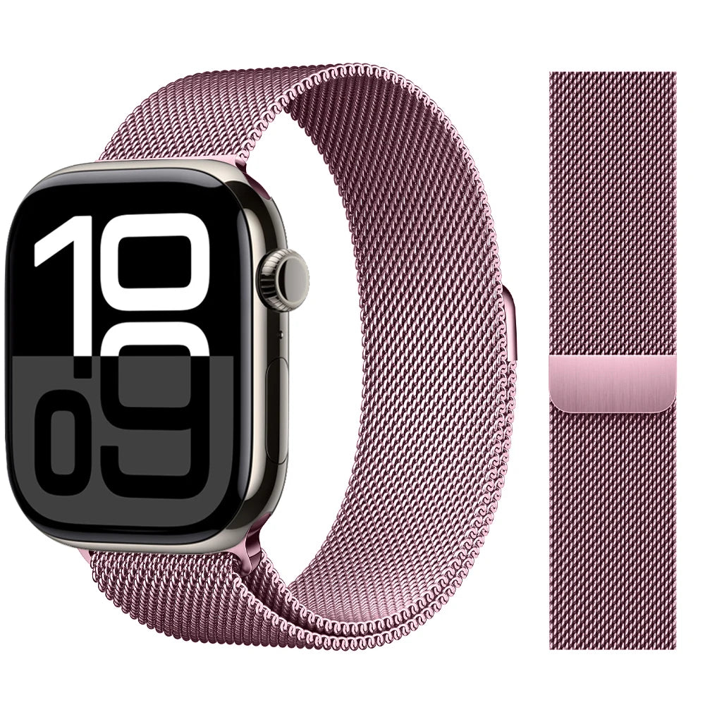 Apple Watch 米兰尼斯表带，46mm 44mm 45mm 40mm 42mm 41mm，适配 iWatch 系列 11 10 9 8 SE 7 6 Ultra 3 2