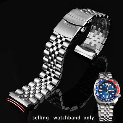 Bracelet en acier inoxydable massif pour montre Seiko, série abalone turtle srpa21 srp777 srpc25 srp773, bracelet de montre 22mm