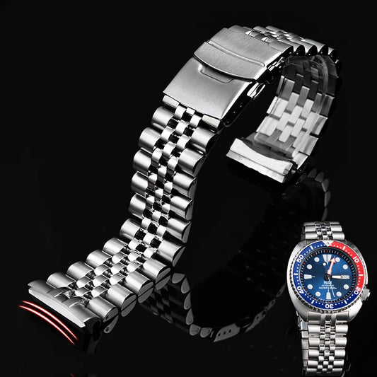 Bracelet de montre en acier inoxydable solide, pour Seiko série Abalone tortues Prospex SRPA21 SRP777 SRPC25 SRP773 SRP775 SRP779, 22 bracelets