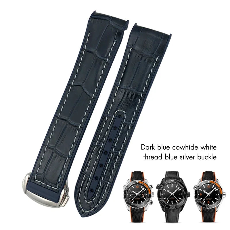 Cinturino per orologio in gomma silicone e nylon, 19mm 20mm 21mm 22mm, adatto per Longines HUAWEI GT2 Samsung MIDO Seiko SKX, cinturino per orologio sportivo