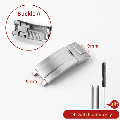 Original folding clasp in 904L stainless steel, for Rolex watch, frosted brushed silver, new Version Submariner 9x9 9x16mm