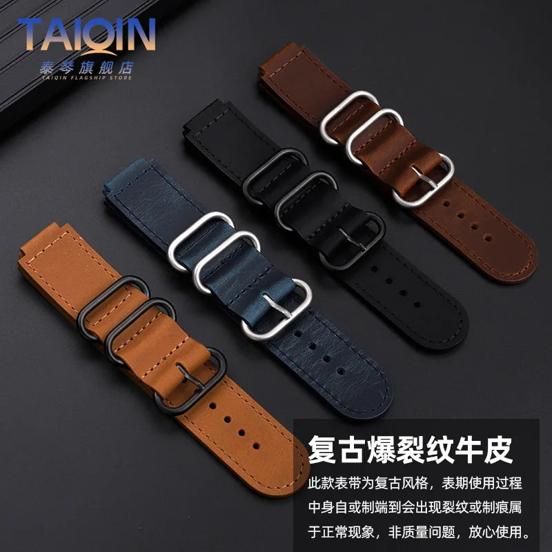 High-quality vintage leather watch strap for Casio 3299 AE-1200 AE-1300 AE-1500 SGW-300/400 w218h, 18mm, brown/black