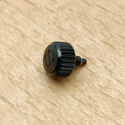 Screw-on case replacement crown, high-quality engraved and signed 'S', fits NH/35 and NH/36 movements, 3 styles with crown tube stem