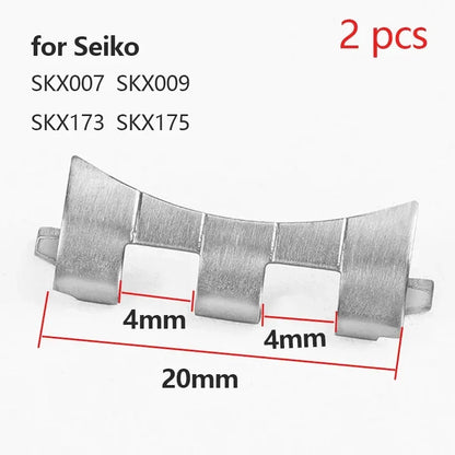 Connecteurs de bande en acier inoxydable, 2 pièces, pour huître jubilé, lien à extrémité plate incurvée pour Seiko SKX007 SKX009, adaptateur de sangle 18 22 21 20mm